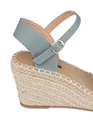 Cati Blue Espadrille Wedge Sandals