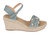 Cati Blue Espadrille Wedge Sandals