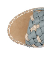 Cati Blue Espadrille Wedge Sandals