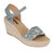 Cati Blue Espadrille Wedge Sandals - Blue