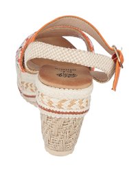 Cheri Orange Platform Wedge Sandals