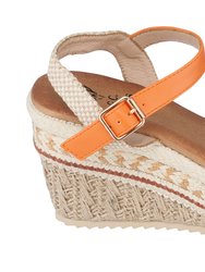 Cheri Orange Platform Wedge Sandals