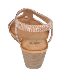 Coretta Rose Gold Wedge Sandals