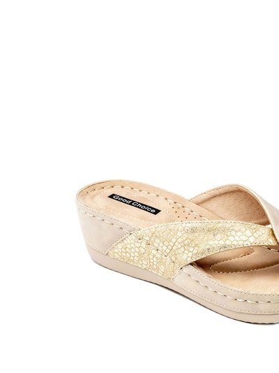 GC SHOES Dafni Gold Wedge Sandals product