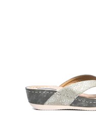 Dafni Khaki Wedge Sandals