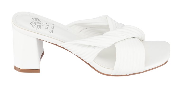 Dara White Heeled Sandals