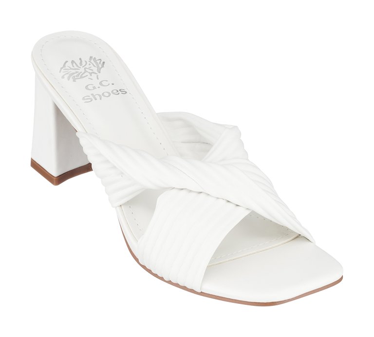 Dara White Heeled Sandals - White
