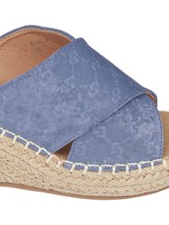 Darline Blue Espadrille Wedge Sandals