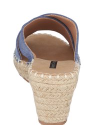 Darline Blue Espadrille Wedge Sandals