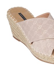 Darline Nude Espadrille Wedge Sandals - Nude