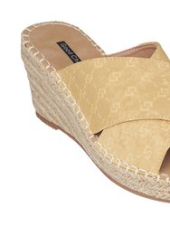 Darline Yellow Espadrille Wedge Sandals - Yellow