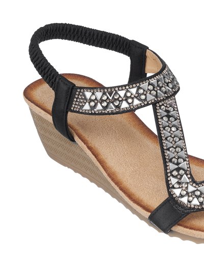 GC SHOES Dua Black Wedge Sandals product