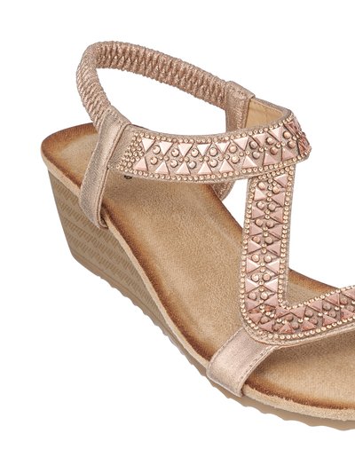 GC SHOES Dua Rose Gold Wedge Sandals product