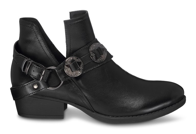 Elisa Black Ankle Booties