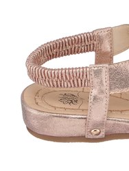 Eva Rose Gold Flat Sandals