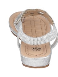 Eva Silver Flat Sandals