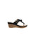 Flora Black Wedge Sandals