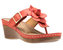 Flora Coral Wedge Sandals - Coral