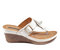 Flora White Wedge Sandals