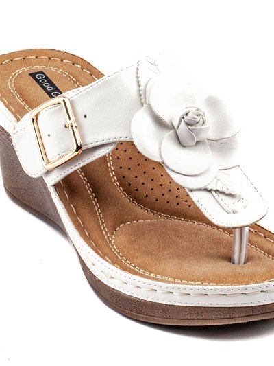 GC SHOES Flora White Wedge Sandals product