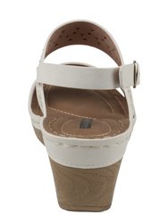 Foley White Wedge Sandal