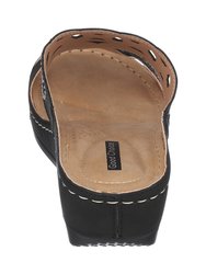 Ganni Black Wedge Sandals