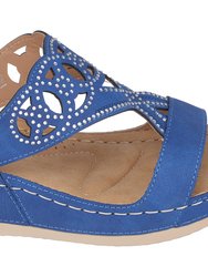 Ganni Blue Wedge Sandals
