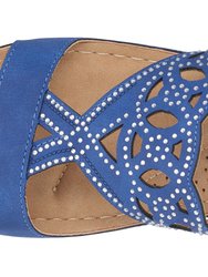 Ganni Blue Wedge Sandals