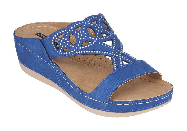 Ganni Blue Wedge Sandals - Blue