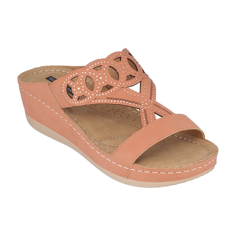 Ganni Orange Wedge Sandals - Orange