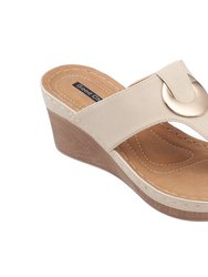 Genelle Natural Wedge Sandals - Natural