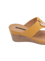 Genelle Yellow Wedge Sandals