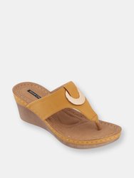 Genelle Yellow Wedge Sandals - Yellow