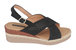 Gini Black Wedge Sandals