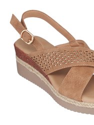 Gini Natural Wedge Sandals - Natural