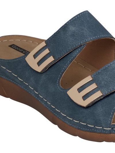GC SHOES Gretchen Navy Comfort Flat Sandals product