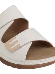 Gretchen White Comfort Flat Sandals - White