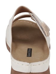 Gretchen White Comfort Flat Sandals