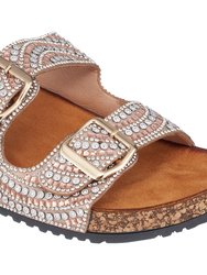 Holly Rose Gold Footbed Sandals - Rose Gold