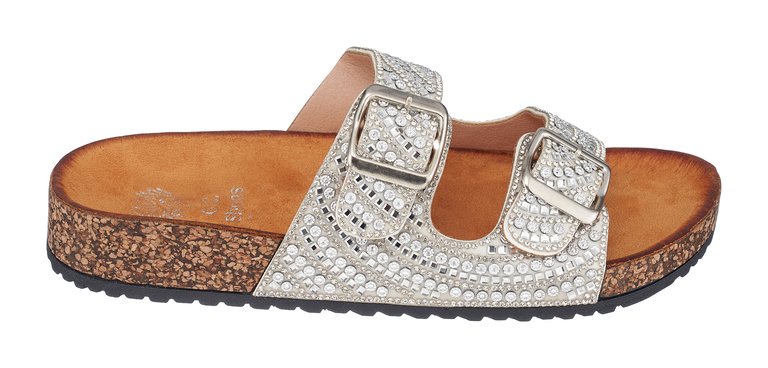 Holly Silver Footbed Sandals