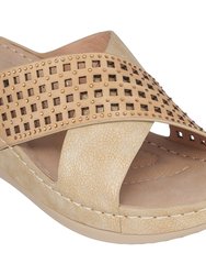 Isabella Gold Wedge Sandals - Gold