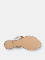 Jacey Silver Flat Sandals