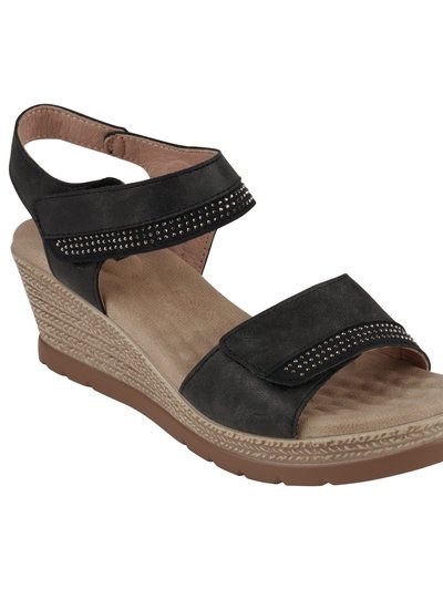 GC SHOES Jorda Black Wedge Sandals product