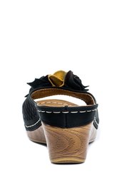 Juliet Black Wedge Sandals