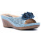 Juliet Blue Wedge Sandals - Blue
