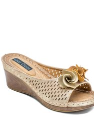 Juliet Gold Wedge Sandals - Gold