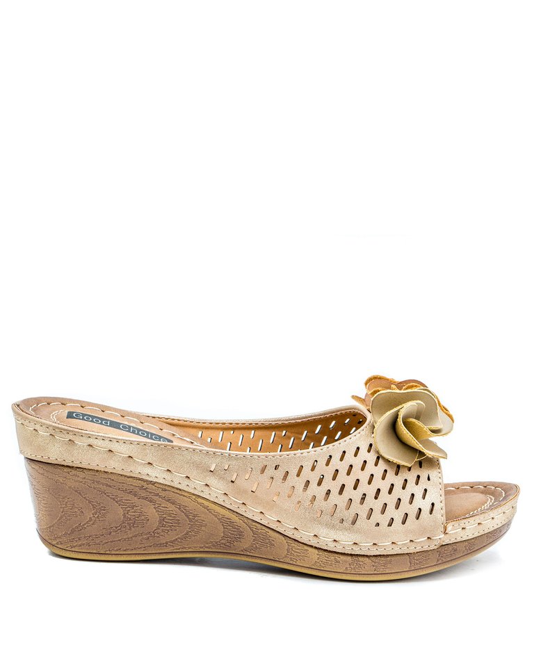 Juliet Gold Wedge Sandals