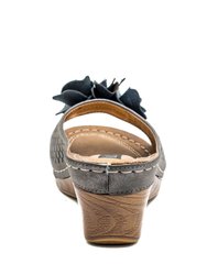 Juliet Pewter Wedge Sandals