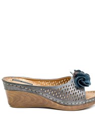 Juliet Pewter Wedge Sandals