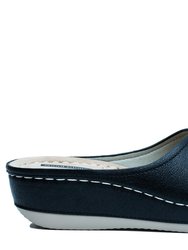 Justina Black Wedge Sandals